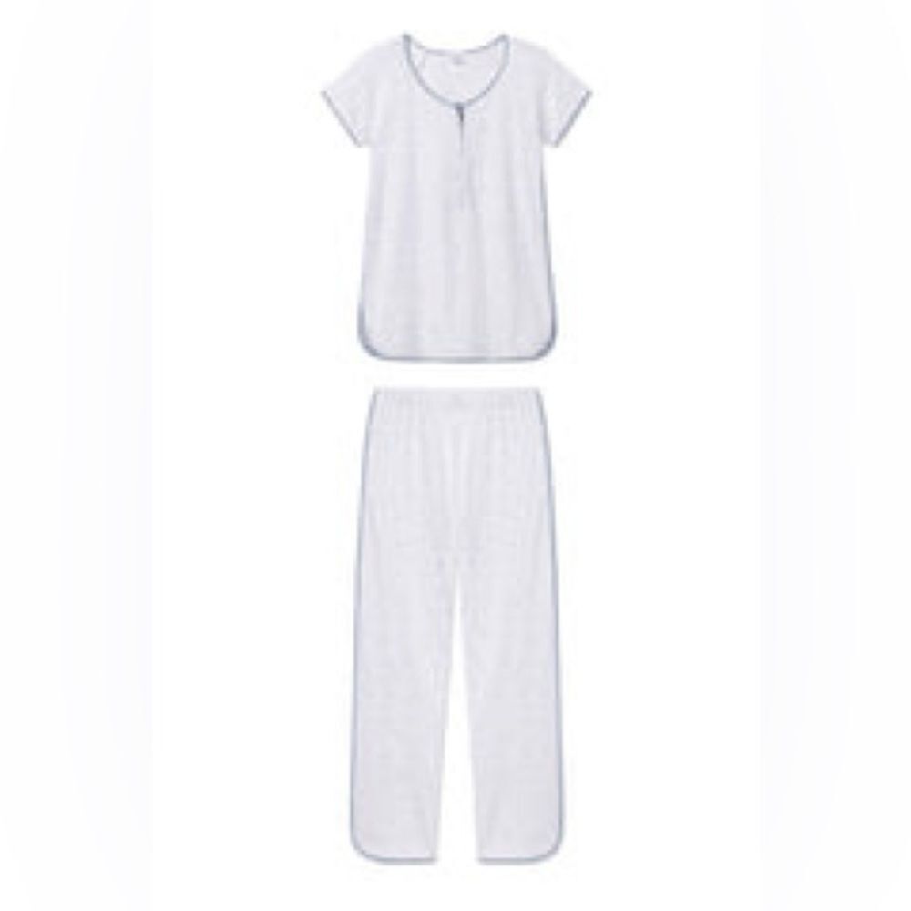 Women's Short-Sleeve and Pants Maternity Pajama Set - Blue snowflake